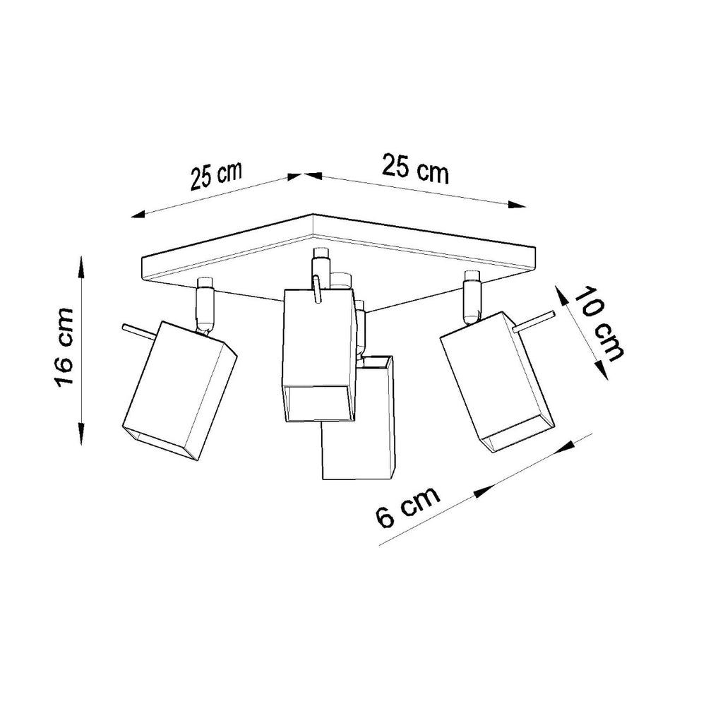 LED Plafondspot wit MERIDA - 4 x GU10 aansluiting