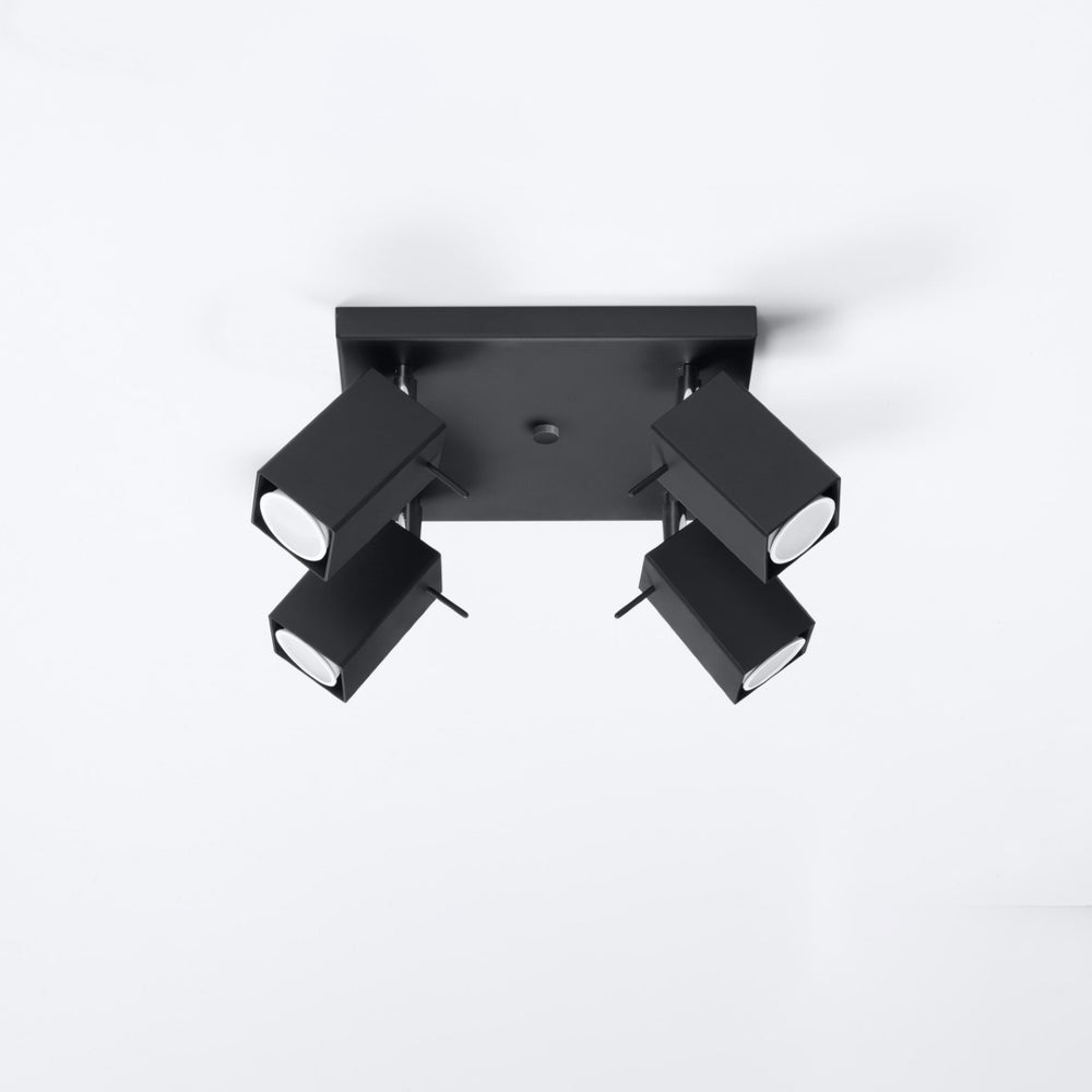 LED Plafondspot zwart MERIDA - 4 x GU10 aansluiting