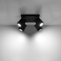 LED Plafondspot zwart MERIDA - 4 x GU10 aansluiting