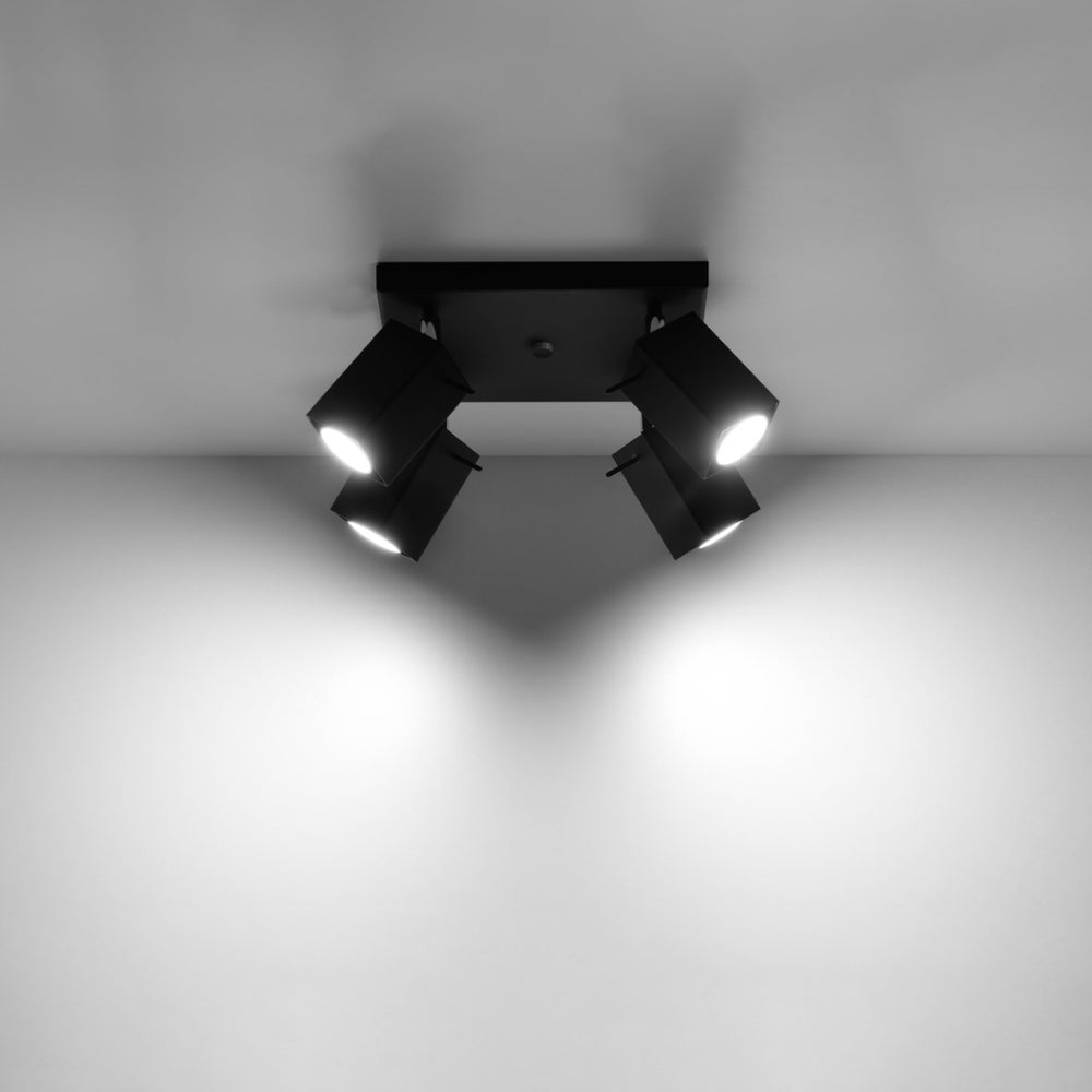LED Plafondspot zwart MERIDA - 4 x GU10 aansluiting
