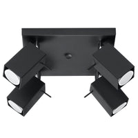LED Plafondspot zwart MERIDA - 4 x GU10 aansluiting