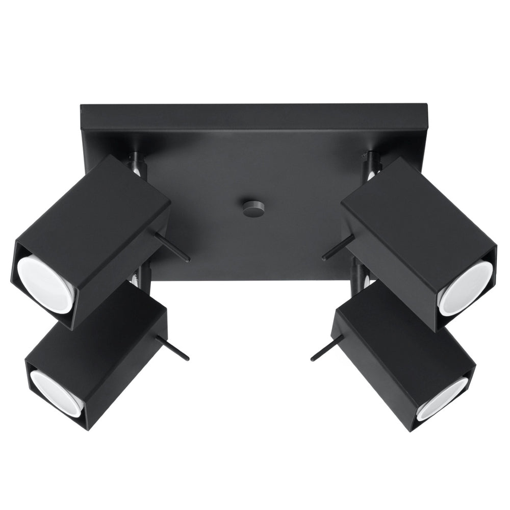 LED Plafondspot zwart MERIDA - 4 x GU10 aansluiting