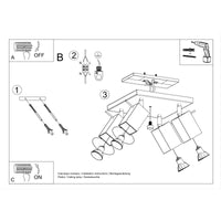 LED Plafondspot zwart MERIDA - 4 x GU10 aansluiting