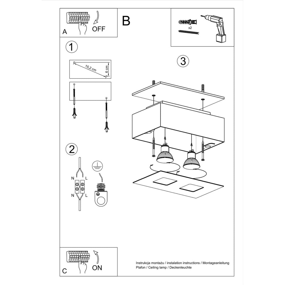 Plafondspot MONO 2 wit