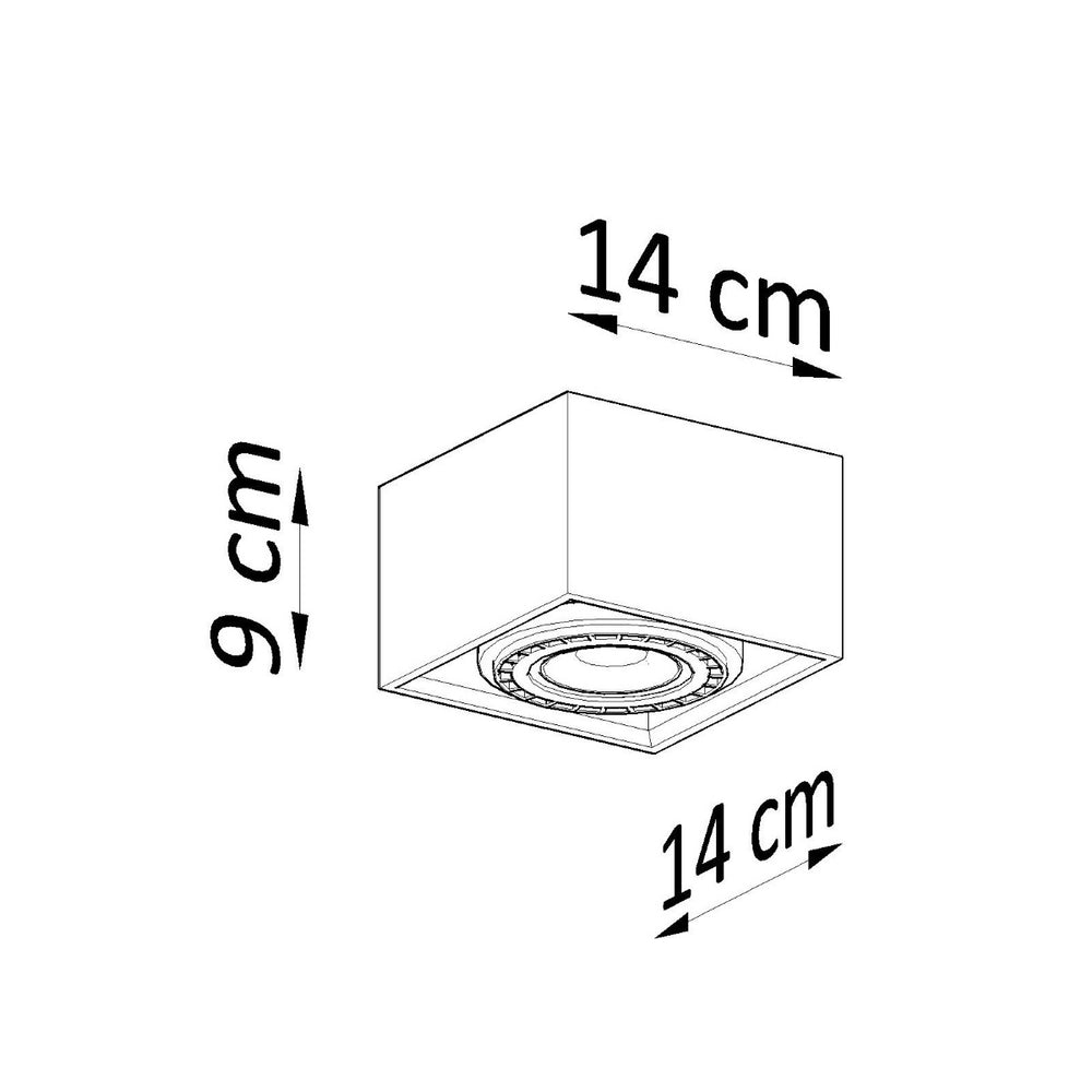 LED Plafondspot QUATRO - GU10 AR111 - excl. LED spot - Grijs