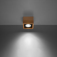 Plafondspot QUATRO 1 natuurlijk hout