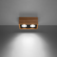 Plafondspot QUATRO 2 natuurlijk hout