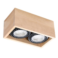 Plafondspot QUATRO 2 natuurlijk hout