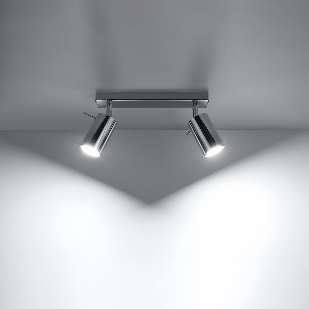 LED Plafondspot chrome RING - 2 x GU10 aansluiting