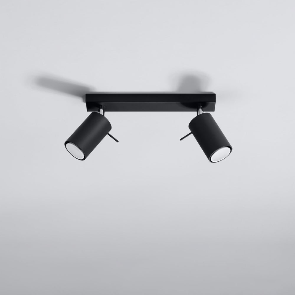LED Plafondspot zwart RING - 2 x GU10 aansluiting