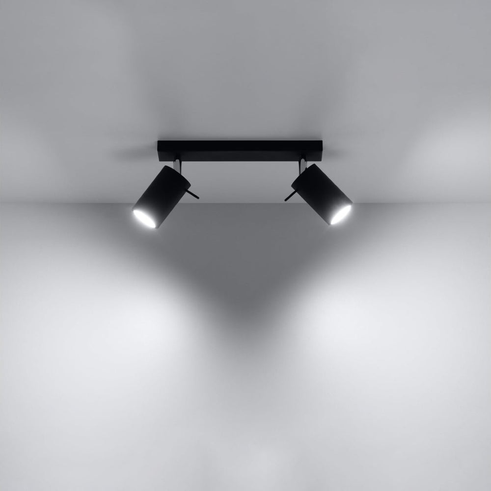 LED Plafondspot zwart RING - 2 x GU10 aansluiting