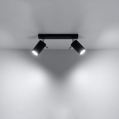 LED Plafondspot zwart RING - 2 x GU10 aansluiting