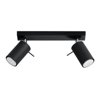 LED Plafondspot zwart RING - 2 x GU10 aansluiting