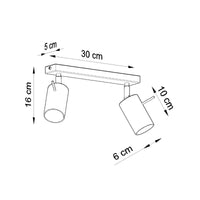 LED Plafondspot zwart RING - 2 x GU10 aansluiting