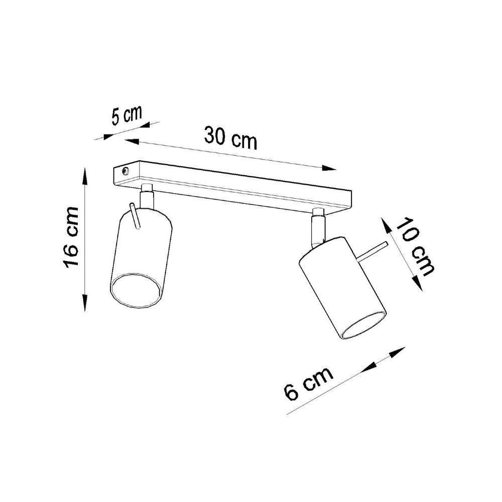 LED Plafondspot zwart RING - 2 x GU10 aansluiting