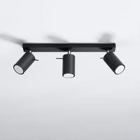 LED Plafondspot zwart RING - 3 x GU10 aansluiting