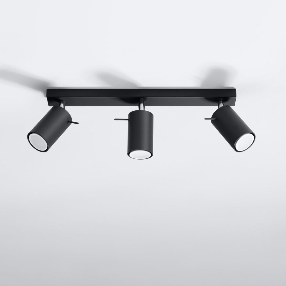 LED Plafondspot zwart RING - 3 x GU10 aansluiting