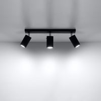 LED Plafondspot zwart RING - 3 x GU10 aansluiting