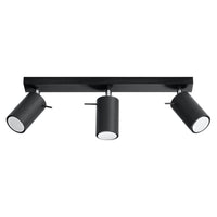 LED Plafondspot zwart RING - 3 x GU10 aansluiting