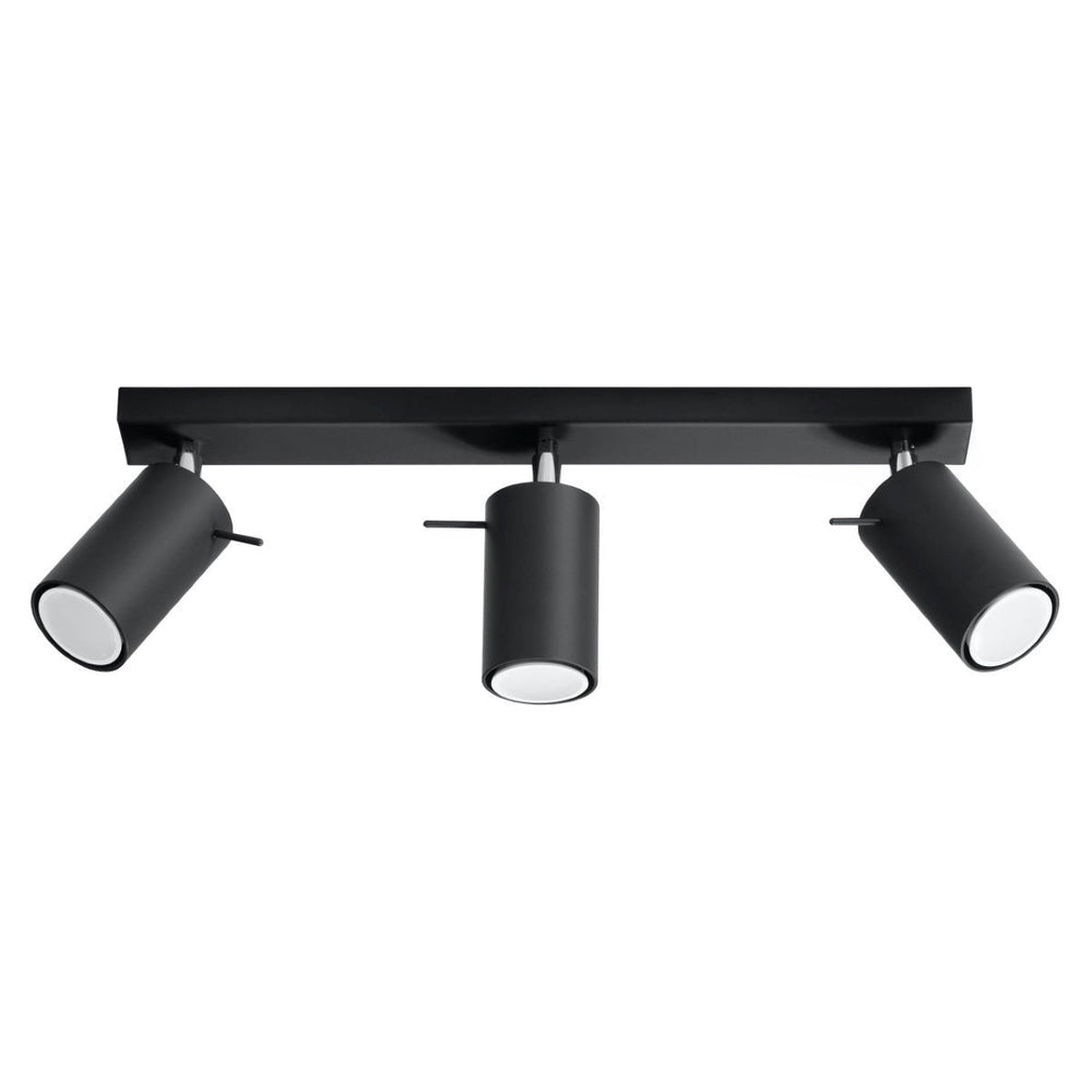 LED Plafondspot zwart RING - 3 x GU10 aansluiting