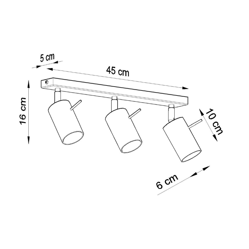LED Plafondspot zwart RING - 3 x GU10 aansluiting