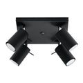 LED Plafondspot zwart RING - 4 x GU10 aansluiting