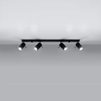 LED Plafondspot zwart RING - 4 x GU10 aansluiting