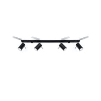 LED Plafondspot zwart RING - 4 x GU10 aansluiting