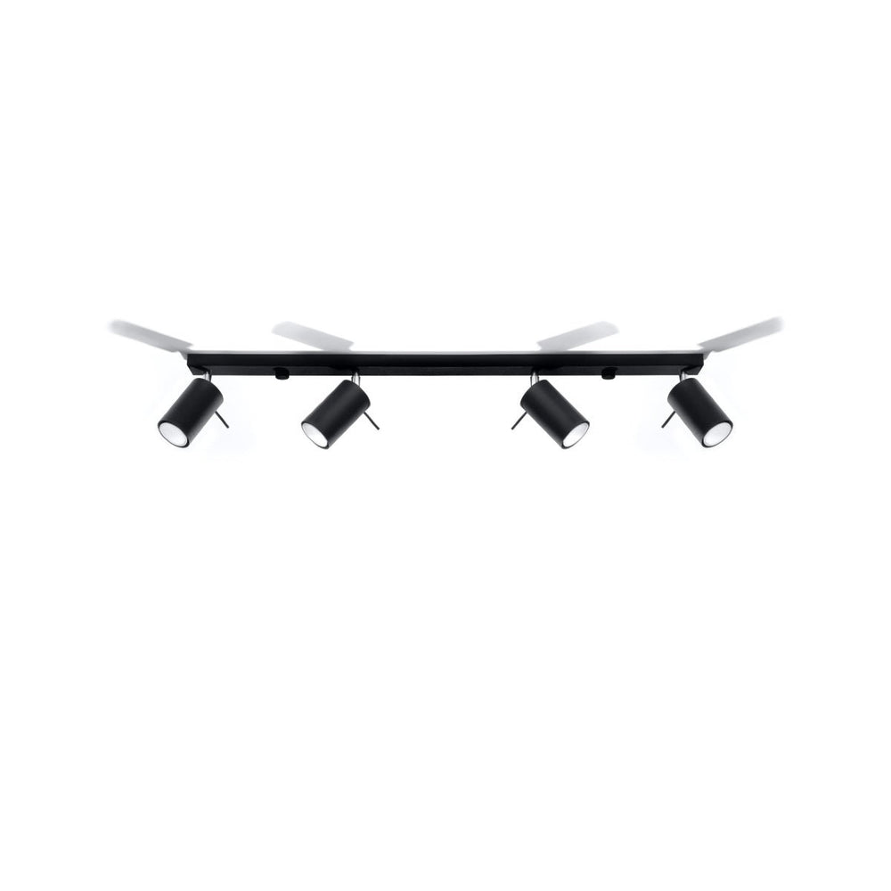 LED Plafondspot zwart RING - 4 x GU10 aansluiting