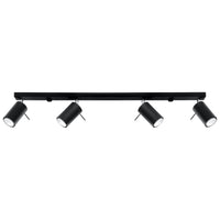 LED Plafondspot zwart RING - 4 x GU10 aansluiting