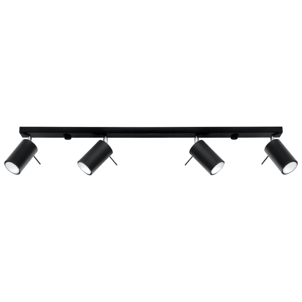 LED Plafondspot zwart RING - 4 x GU10 aansluiting