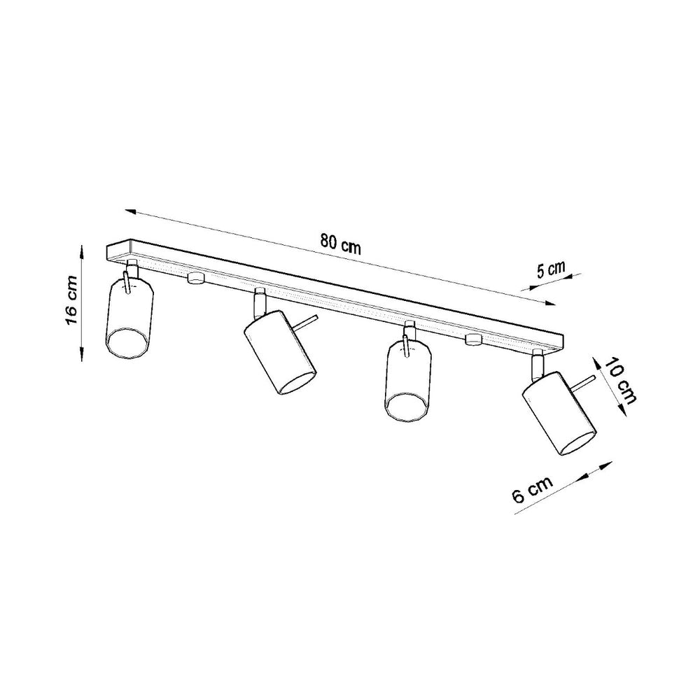 LED Plafondspot zwart RING - 4 x GU10 aansluiting