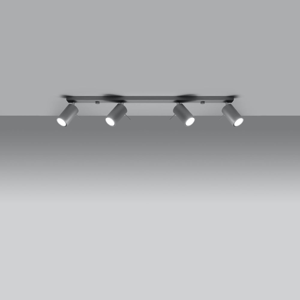 LED Plafondspot grijs RING - 4 x GU10 aansluiting
