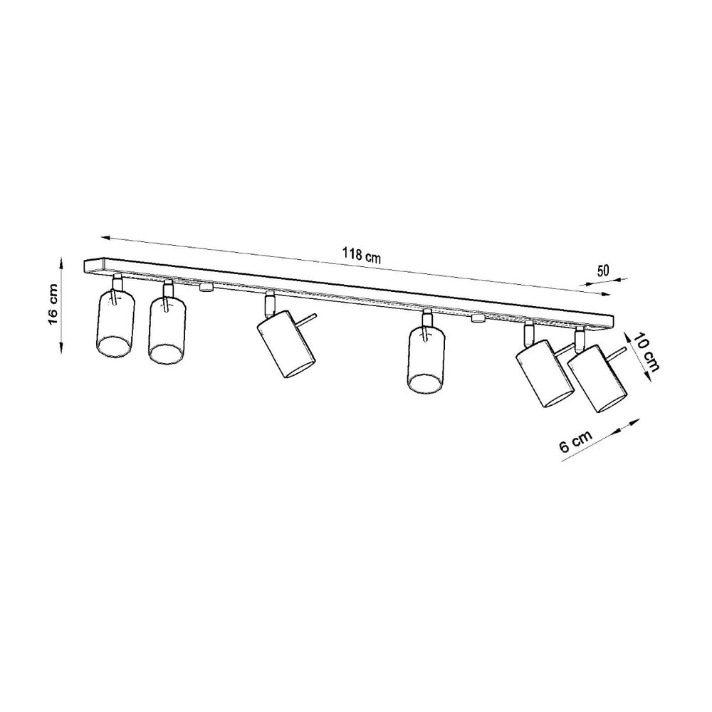 LED Plafondspot chrome RING - 6 x GU10 aansluiting