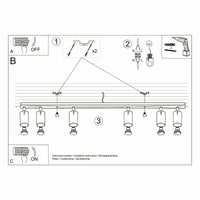 LED Plafondspot chrome RING - 6 x GU10 aansluiting