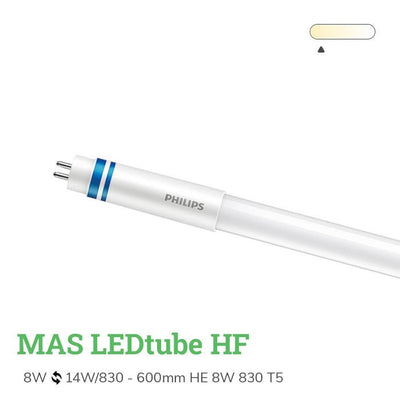 Philips LED T5 master hoge efficiëntie 8W 1050 lumen 865 daglicht 55cm vervangt 14W - 3000K