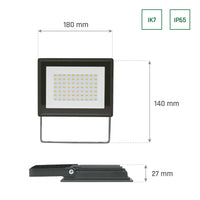 Spectrum NOCTIS LUX 3 LED Schijnwerper 50W 6000K 4700 lumen 230V IP65 IK07 Zwart Buitenverlichting