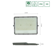 Proyector LED Spectrum 100W 4000K 8300 lúmenes 230V IP65 IK08 haz 85° Carcasa gris iluminación exterior