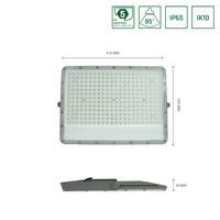 Spectrum LED schijnwerper 200W 230V 4000K 17500 lumen IP65 IK10 85° bundel Grijze behuizing buiten