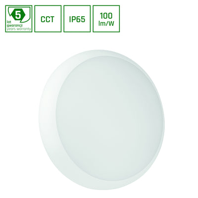 Spectrum NYMPHEA CITY PRO LED overflade rund lampe 18W 230V CCT 1800 lumen IP65 IK10 sensor