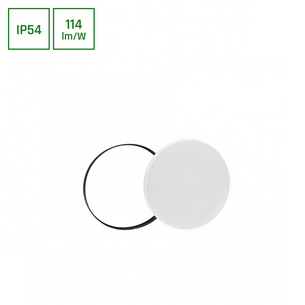 Spectrum LED taklampa 18W 4000K 2050 lumen IP54 IK04 Vit Svart rund utanpåliggande med sensor