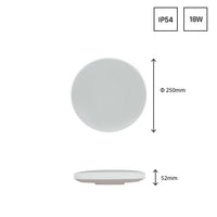 Spectrum LED utanpåliggande armatur med sensor 18W 3000K 1950 lumen 230V IP54 IK04 Vit Svart rund