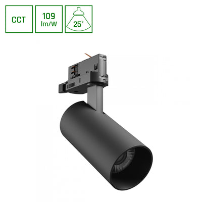 Andromeda prime tracklight 16W zwart 6000K 1750 lumen 25° 230V Spectrum IP20 CCT CRI80