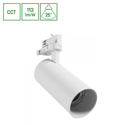 Spectrum andromeda prime tracklight 3F CCT 24W wit 6000K 2700 lumen 25 graden binnengebruik IP20 230V 1-fase montagesysteem