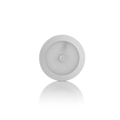 Spectrum ronde LED SMD lamp 2,9W 4000K met PIR-sensor en dimbaar, 170 lumen, IP20, zilver, oppervlakte montage