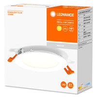 Faretto LED Slim da incasso 8W 550 lumen 3000K Bianco Caldo 110° Rotondo Foratura 105mm Finitura Bianca