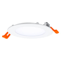 Slim LED Downlight Recessed White 8W 550 lumens 6500K 110° cutout 105mm 120mm bezel