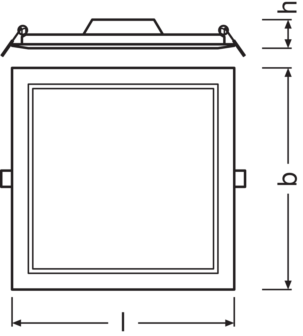 Slim LED Downlight SQ210 18W 1530 lumen 3000K Varmvit, 120° fyrkantig design för moderna innertak