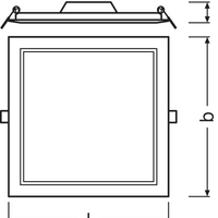 Slim LED Downlight SQ210 18W 1530 lumens 3000K Warm White, 120D square design for modern ceilings