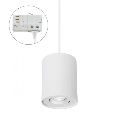 Spectrum CHLOE GU10 wit 3-fase rail, verstelbaar, IP20 aluminium behuizing 250V, gebruik binnenshuis 93x124 mm.